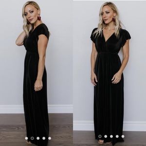 NWT Baltic Born ATHENA BLACK PLEATED MAXI DRESS